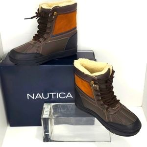 Boys Nautica Winter Boots, Size 2, Brown and Black